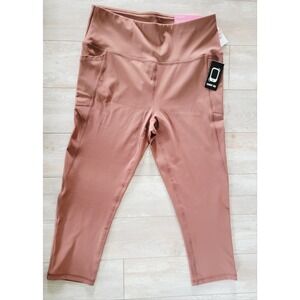 X‎ By Gottex Leggings L Peach Skin Women Size Large Compression Phone Pocket NWT